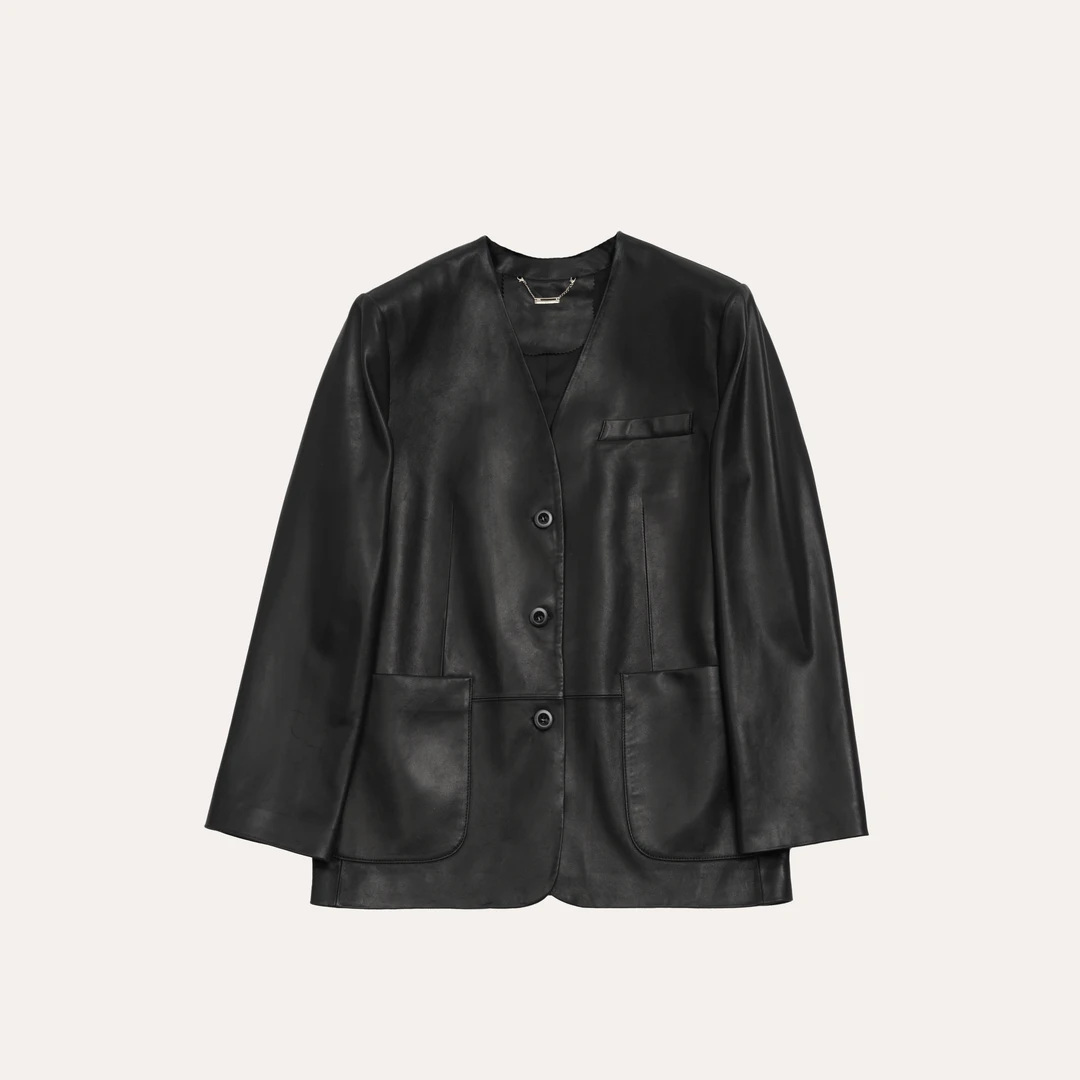 2025兮凹【木槿】新款中长款皮衣无涂层绵羊皮显瘦遮肉百搭