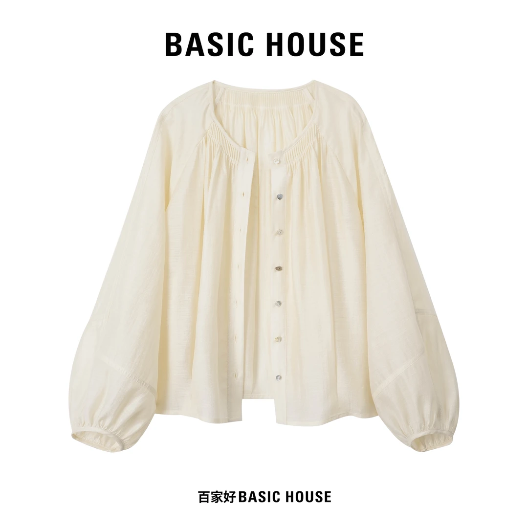 Basic House/百家好2025夏季新款纯色设计感宽松外套B532YY