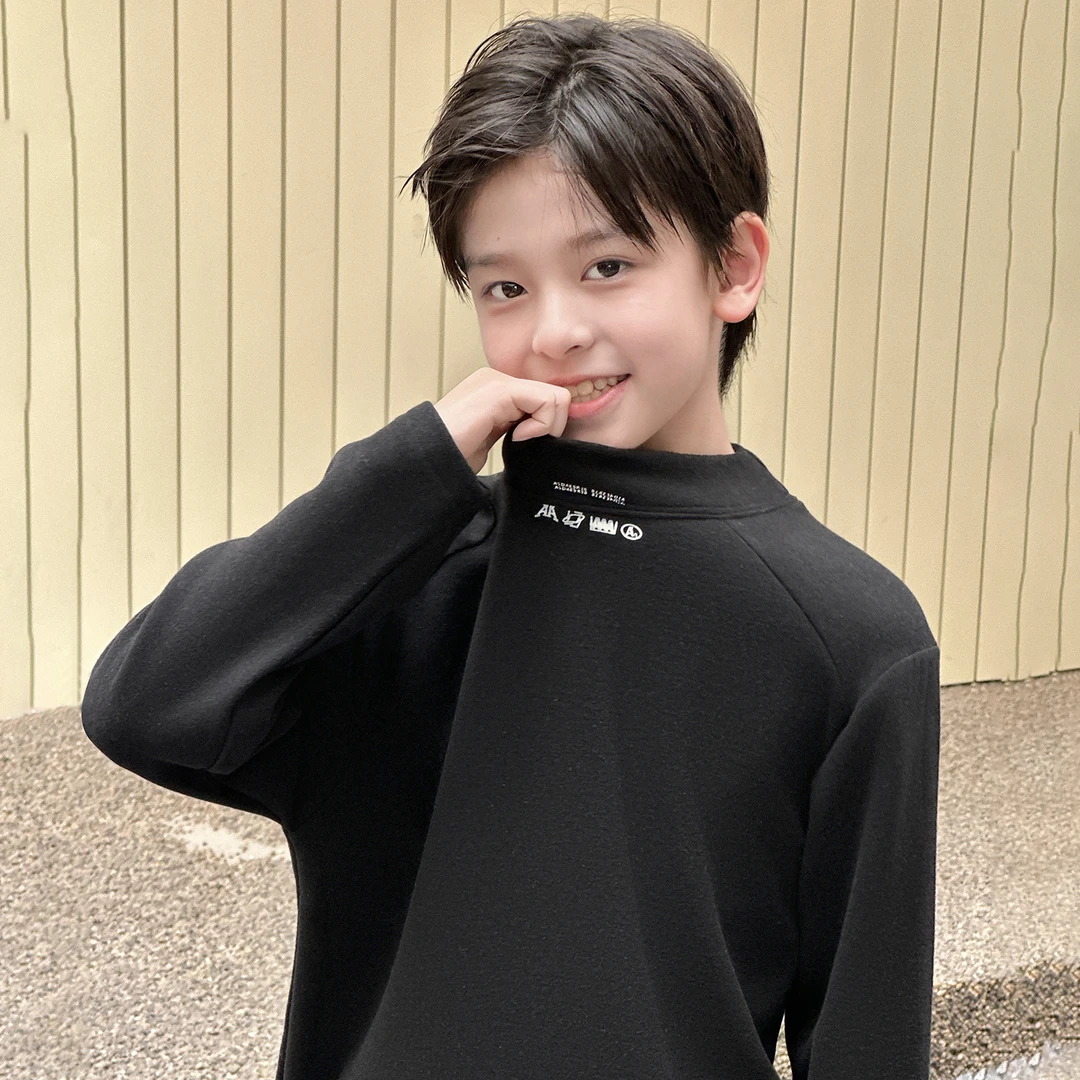 保暖上装冬季透气极简风上衣内搭百搭男童秋冬