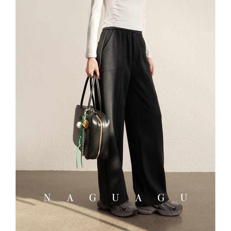 【極舒通勤裤】定制醋酸阔腿裤松紧腰通勤梨形身材香蕉休闲裤冬款