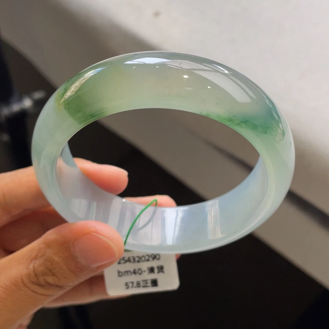 翡翠未镶嵌手镯冰胶飘花轮胎手镯【强推】