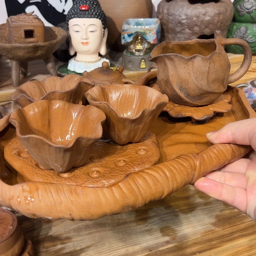 可以养的粗陶原矿老岩泥茶器