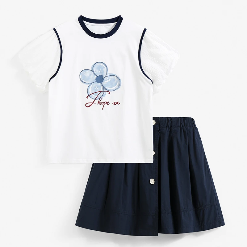 女大童2025夏季女童夏装套装青少年时尚洋气两件套初中生潮25624