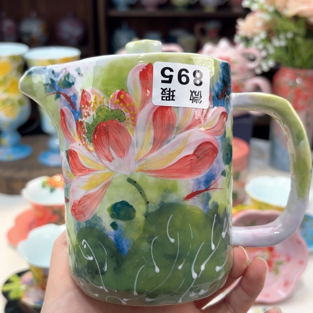 景德镇手绘高温釉下彩陶瓷茶具