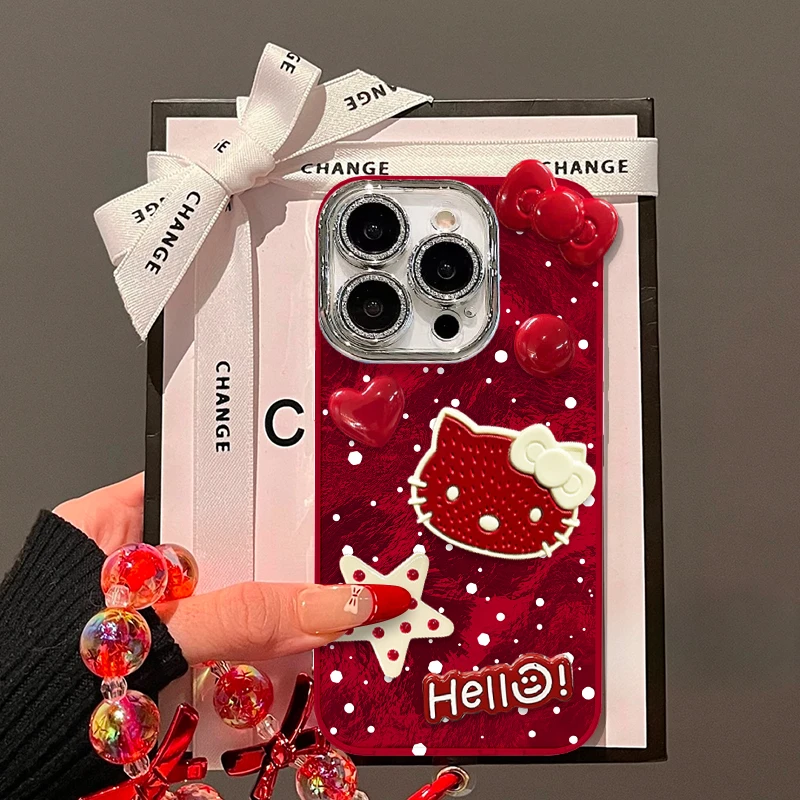 可爱网红KT猫手机壳适用于苹果oppo华为vivo流行简约创意个性女款