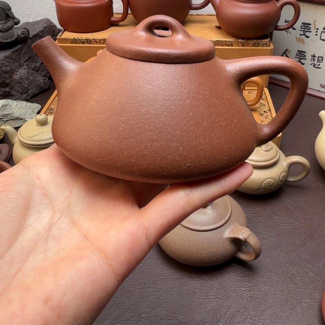 茶壶紫砂青段子冶石瓢微瑕