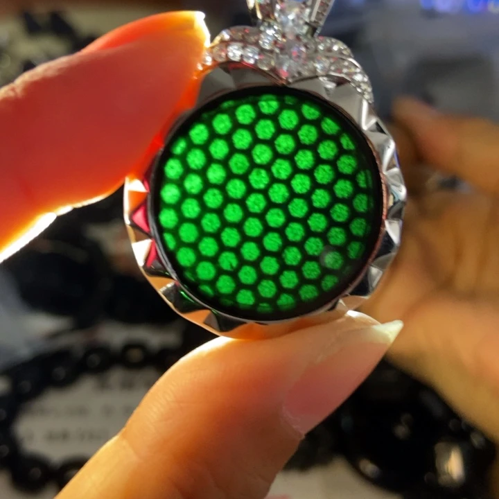 无***名翡翠银S925镶嵌颈饰墨翠