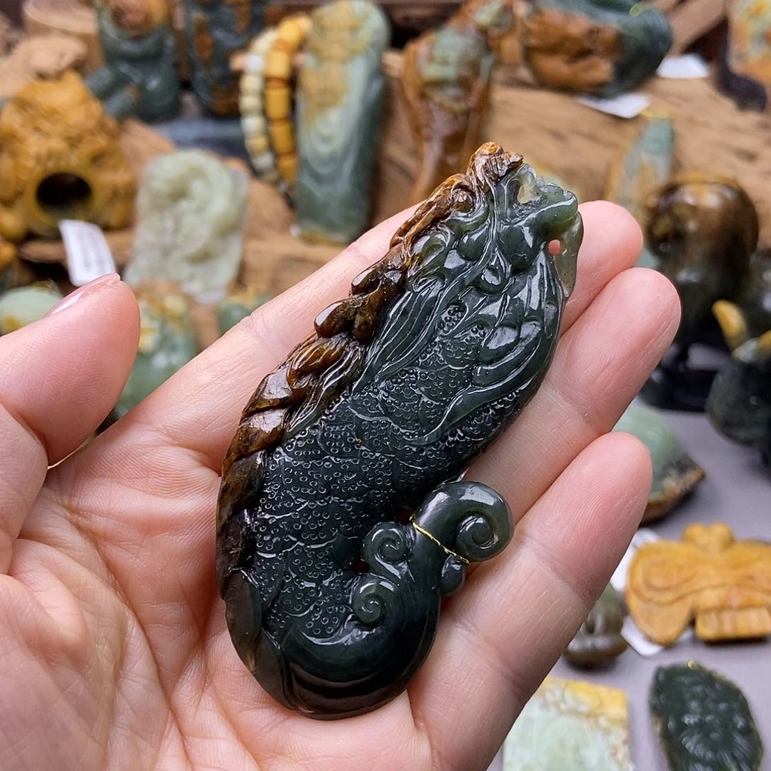 岫岩河磨玉（透闪石质玉）手把未镶嵌