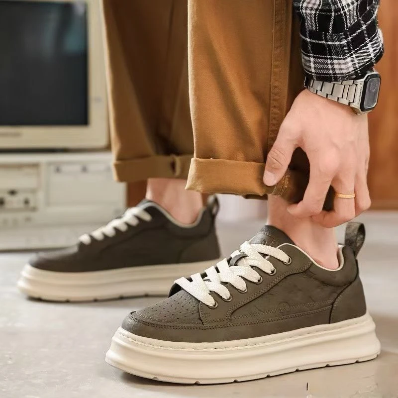 男鞋秋季2025新款百搭潮鞋潮流韩版厚底板鞋时尚低帮休闲鞋运动鞋