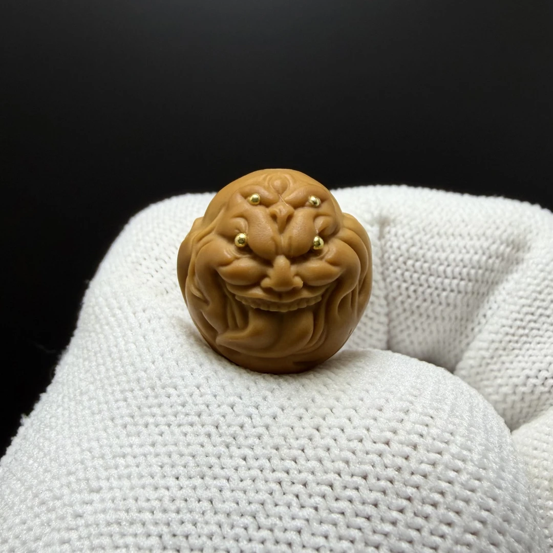 猴头 五目舔僧 镶嵌 雕刻 单颗 配饰 16mm