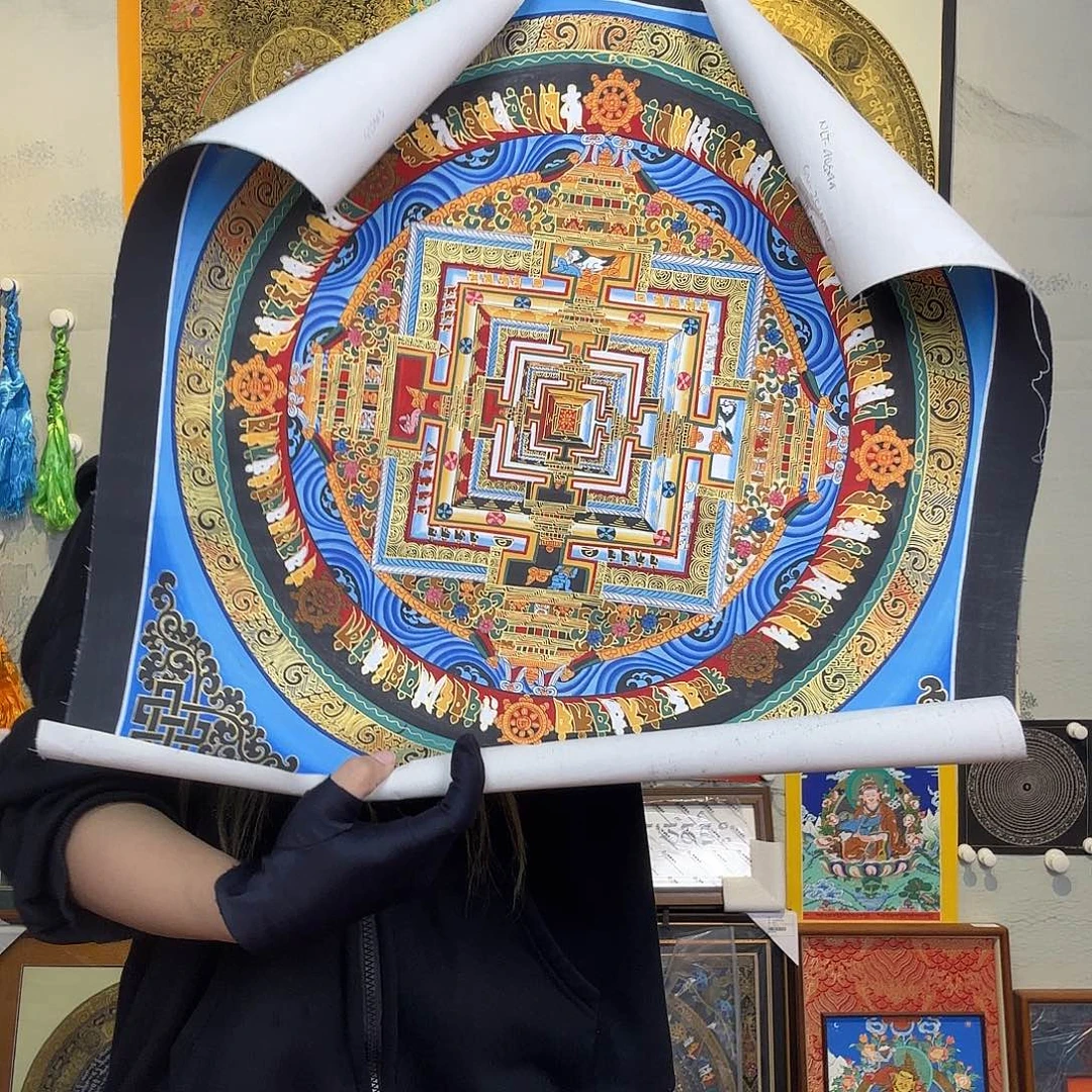 卷轴画纯手绘唐卡坛城50厘米左右