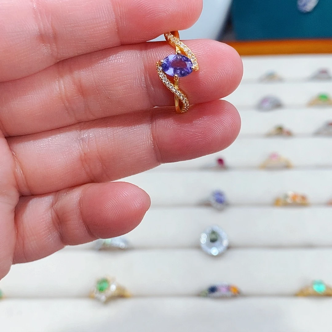 坦桑石戒指银S925镶嵌