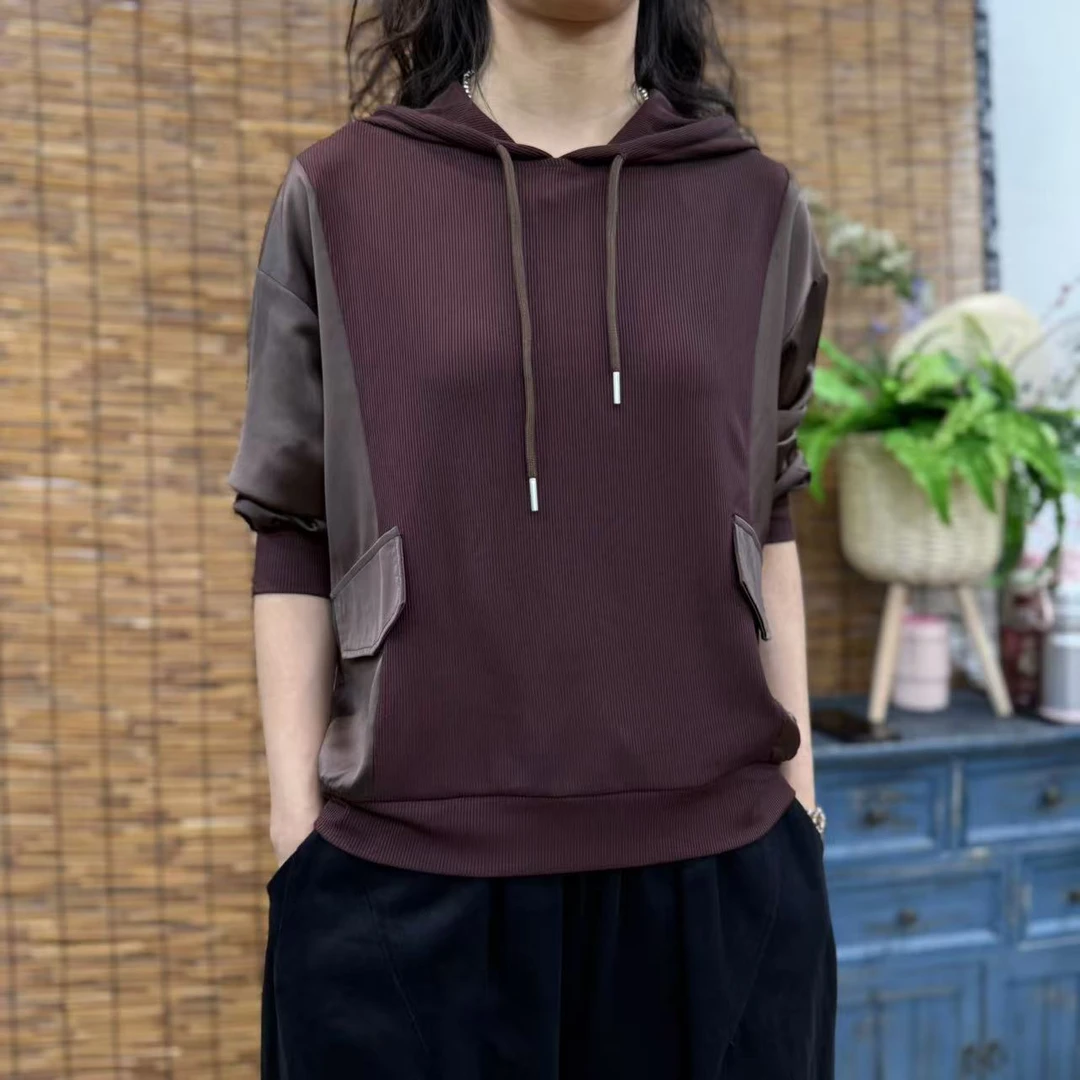 8970新款春季休闲减龄洋气显瘦长袖连帽T恤