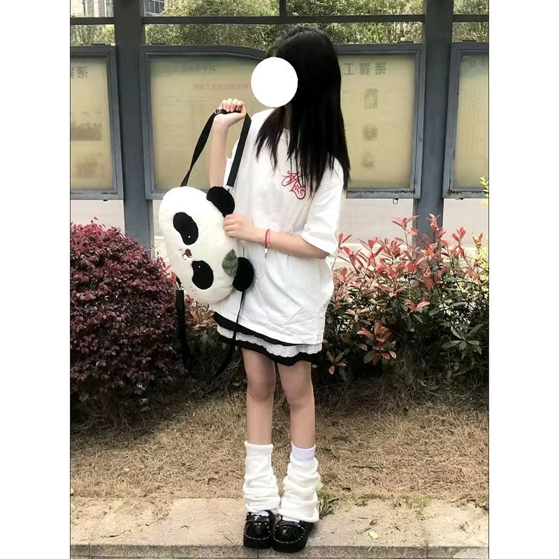 美式高街字母刺绣短袖t恤女夏季宽松oversize潮牌情侣装半袖上衣