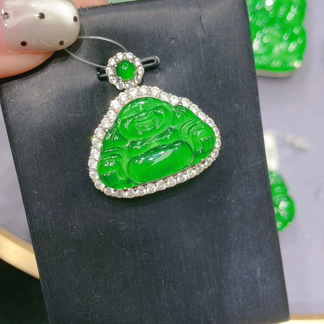 翡翠颈饰银S925镶嵌00888