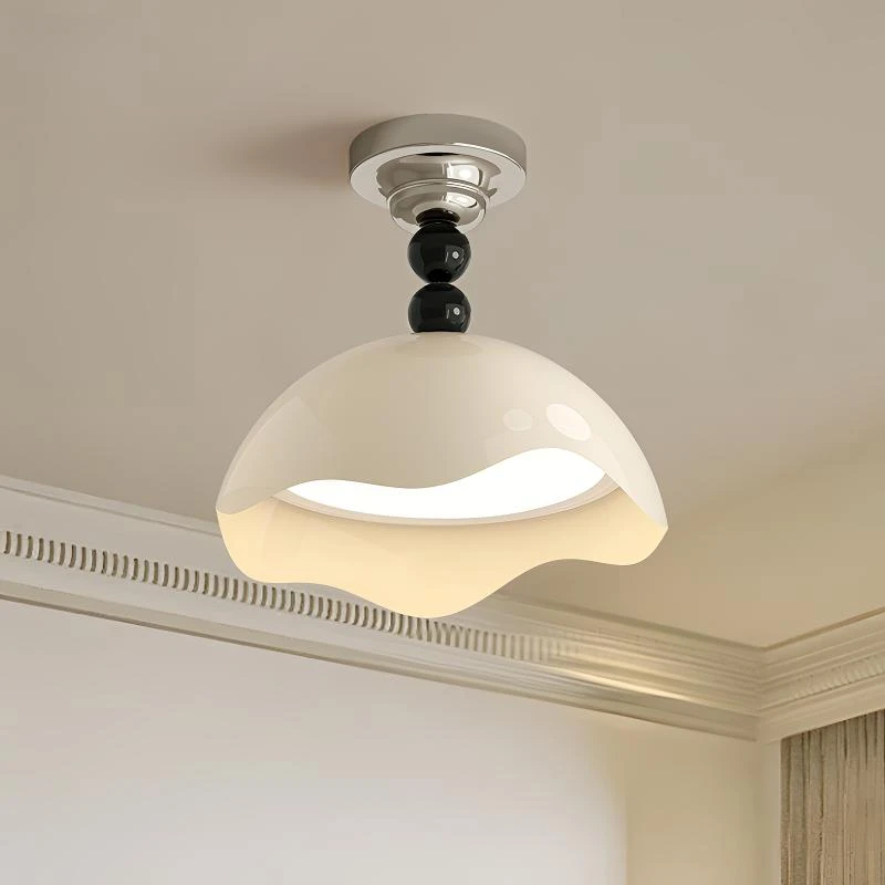 中古蛋壳卧室吸顶灯法式复古侘寂风2025新款全光谱护眼卧室书房灯