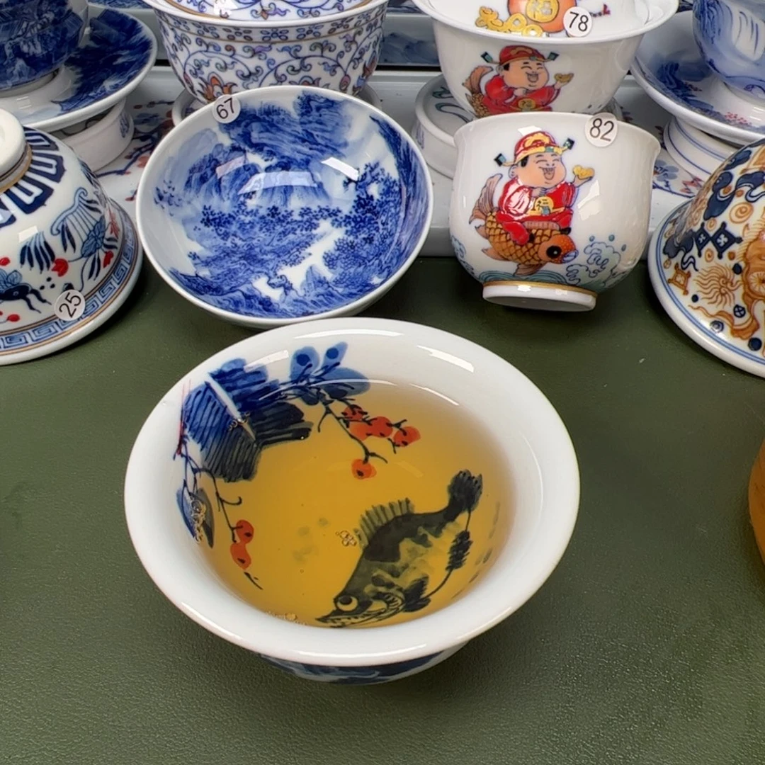 陶瓷景德镇纯手工纯手绘茶具木木13