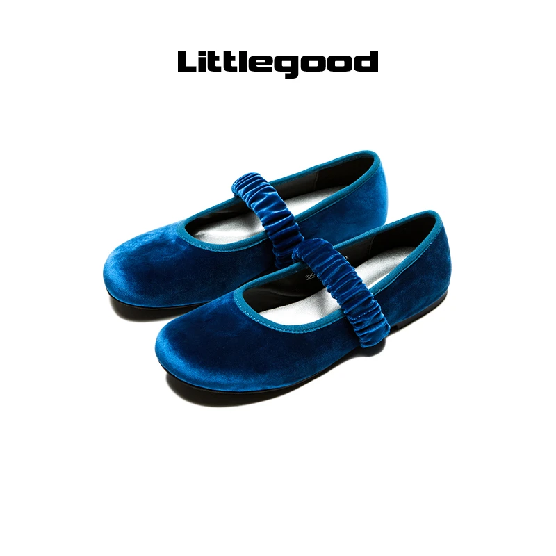 甜美玛丽珍鞋女2025新款百搭丝绒芭蕾舞鞋