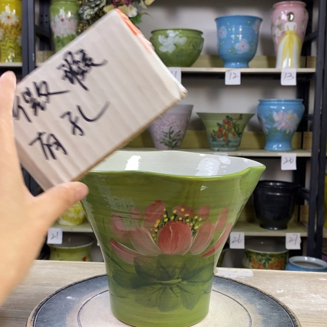 景德镇手工手绘陶瓷花盆
