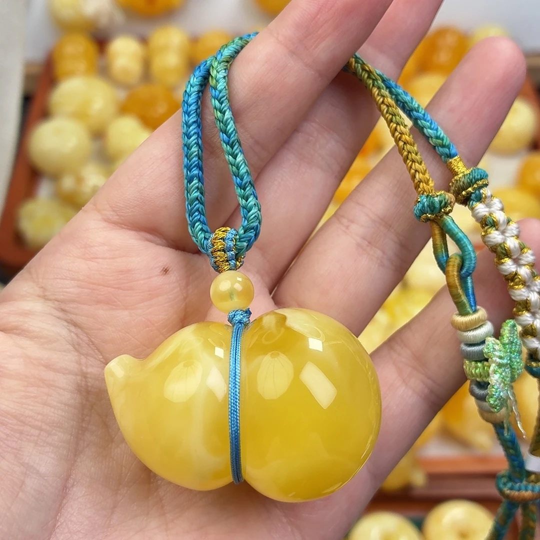 蜜蜡未镶嵌毛衣链蜜蜡