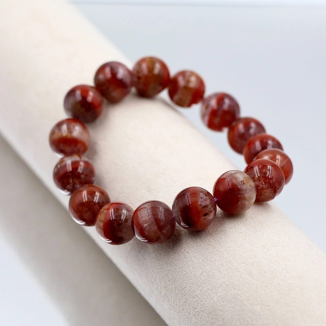 高阶天然老矿红腰带极光23水晶手串S7777-尺寸可选-多样性发一