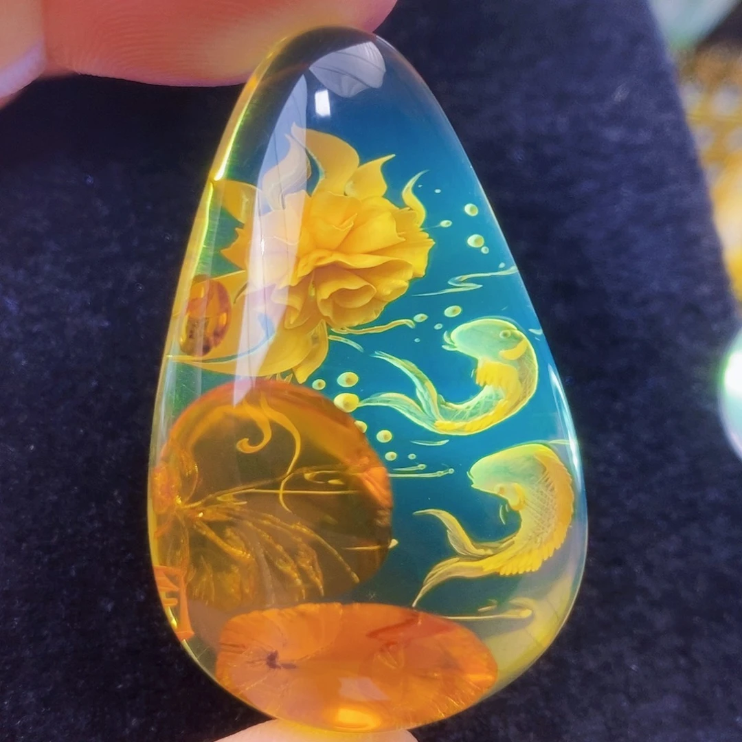【闪购商品】未镶嵌吊坠(不含链)琥珀（花珀）