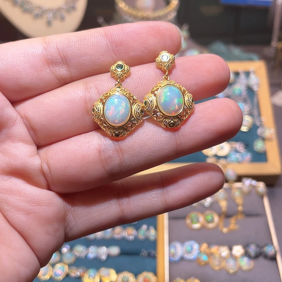 银S925镶嵌欧泊耳钉）总****孤