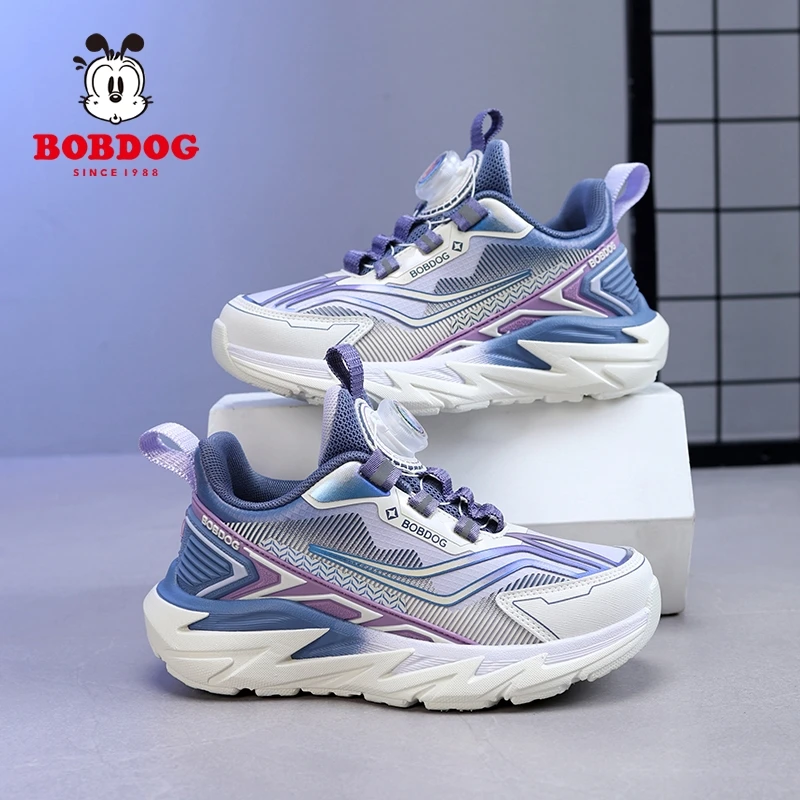 巴布豆女童鞋儿童运动鞋春秋新款防水皮面中大童小女孩超轻跑步鞋