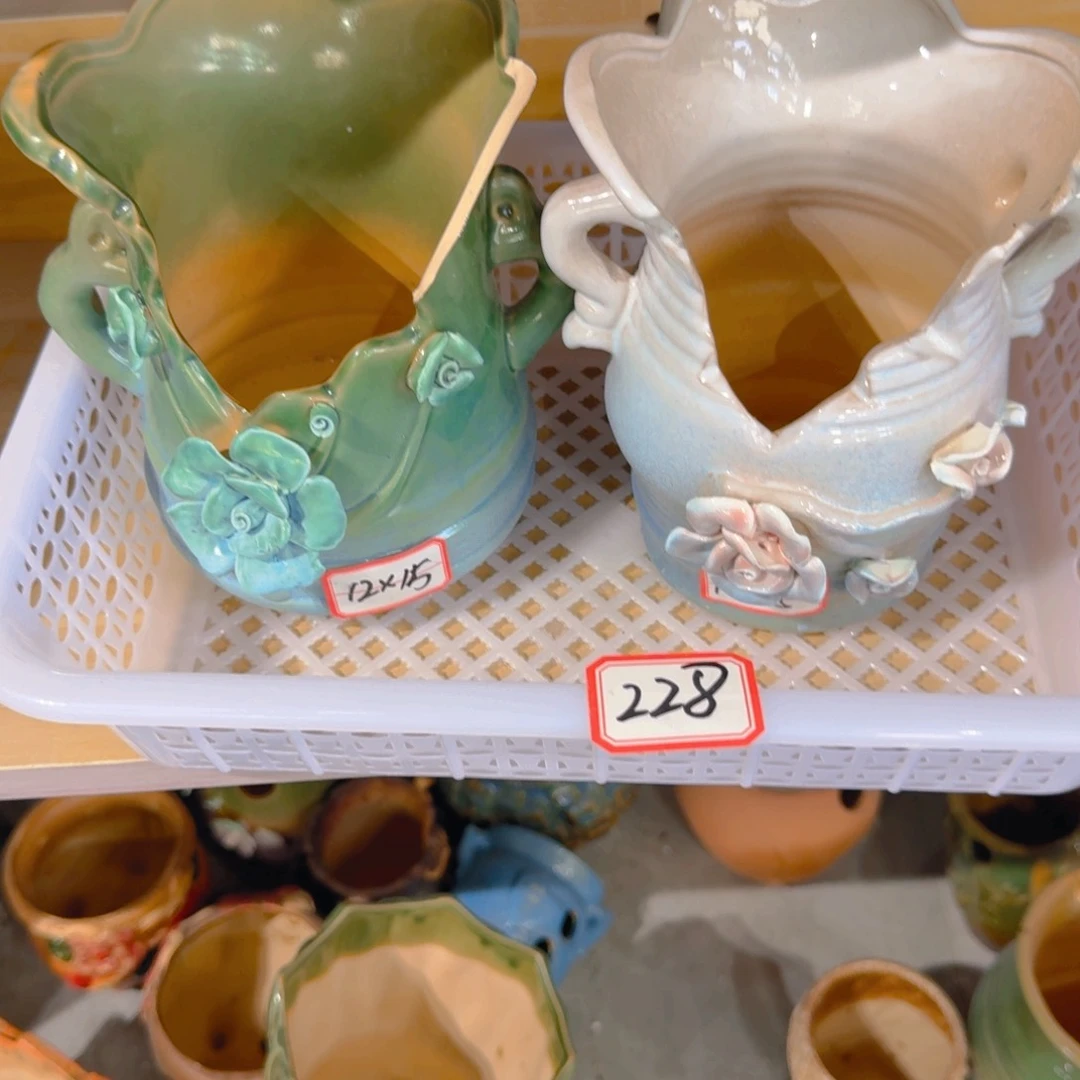 紫砂花盆粗陶精雕