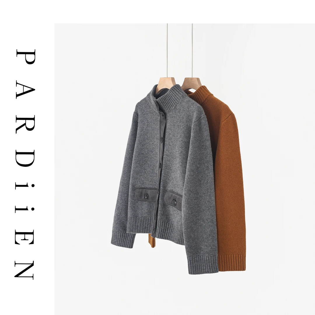 【北总严选】帕迪恩L**P拼接半高领纽扣开衫25PD-W560