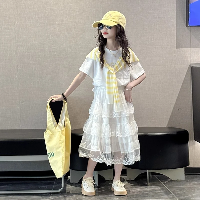 女童夏季套装裙子2025新款大童独特超好看儿童女孩洋气半身裙夏装