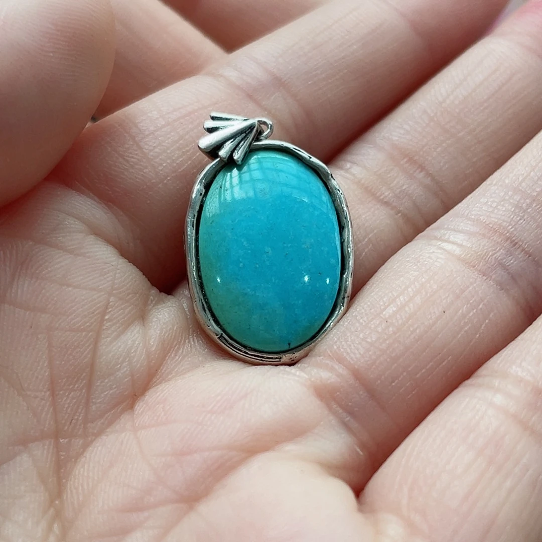 绿松石颈饰银S925镶嵌