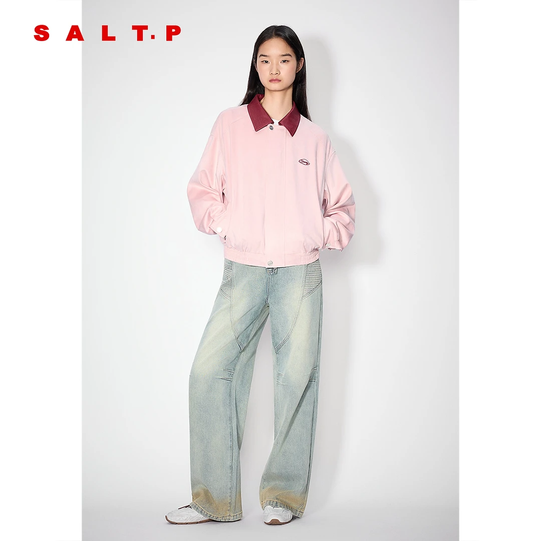 SALT.P可颜浅玫粉“巴恩风”仿麂皮绒外套2025秋季新款