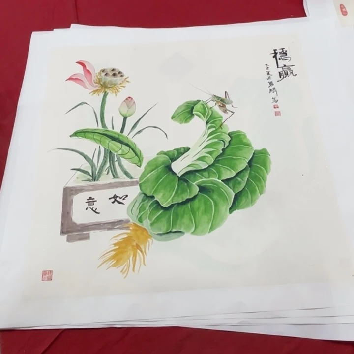 国画花鸟等图案和造型各有