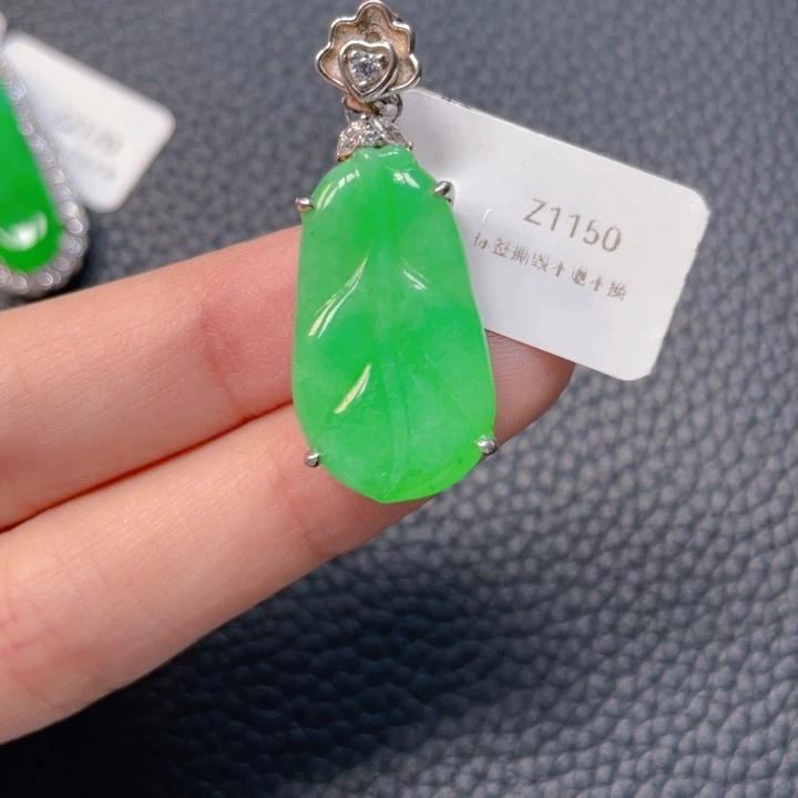 翡翠银S925镶嵌吊坠(不含链)