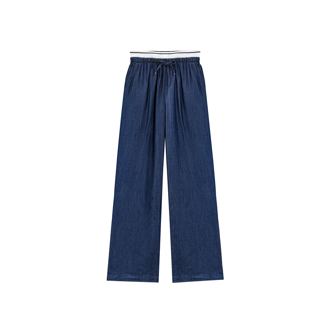 【软糯莱赛尔天丝阔腿裤】2025新品高腰显瘦宽松阔腿裤 F612