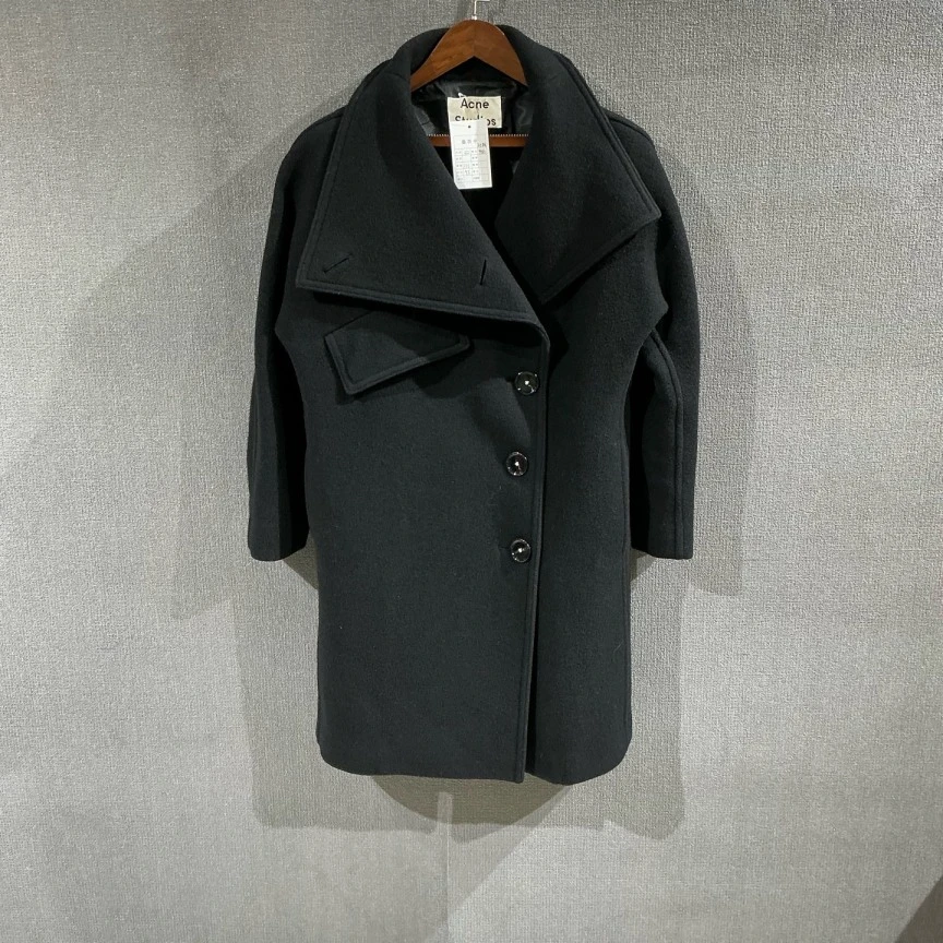 99新 Acne studio （pm）黑色羊毛大衣 32码/5084