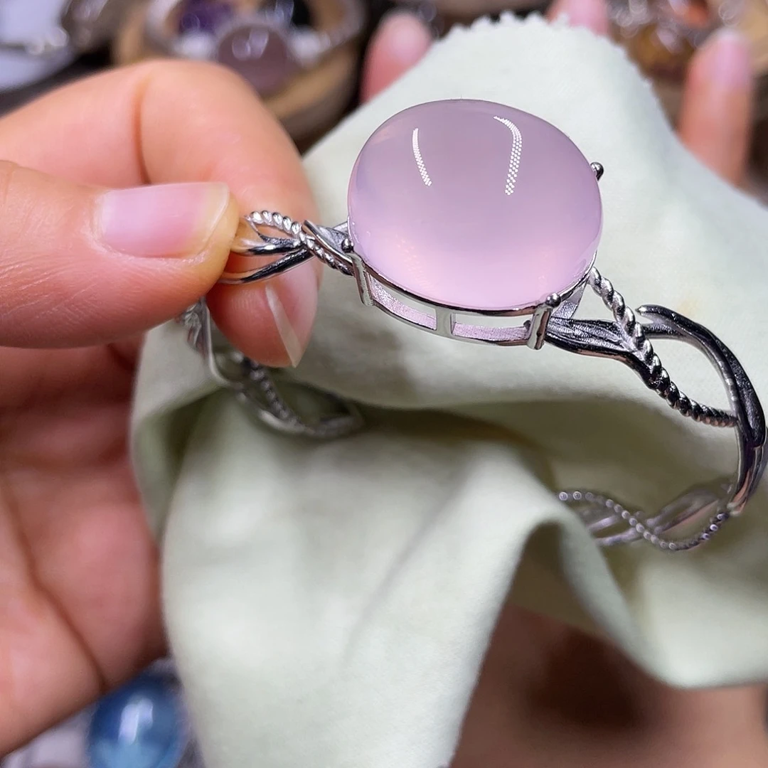 【闪购商品】水晶珠宝半成品银S925镶嵌手镯
