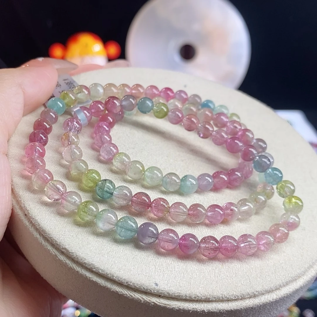 未镶嵌手链碧玺西瓜三圈