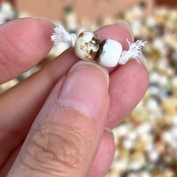 未镶嵌蜜蜡裸石7.6mm一对