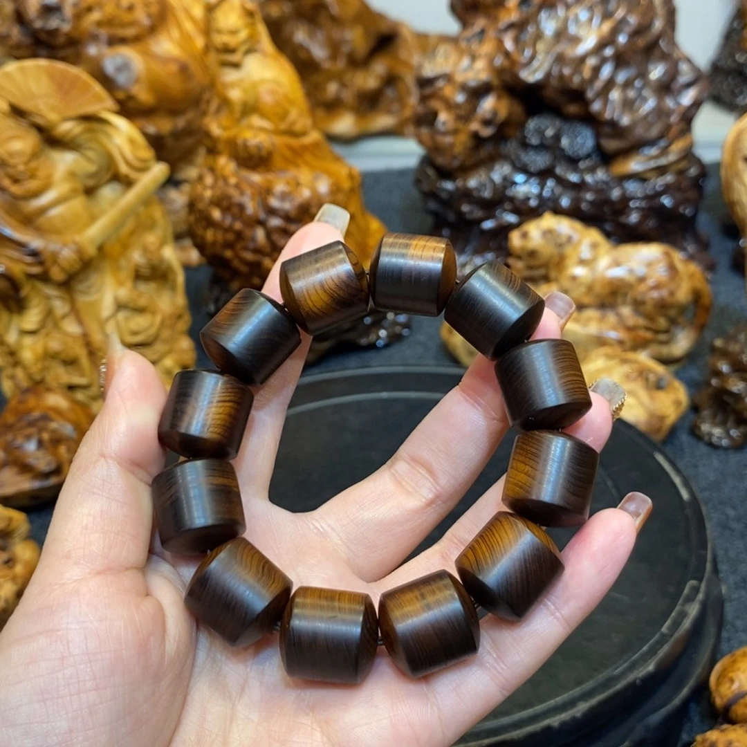 柏木（崖柏）陈化黑油黑骨手串