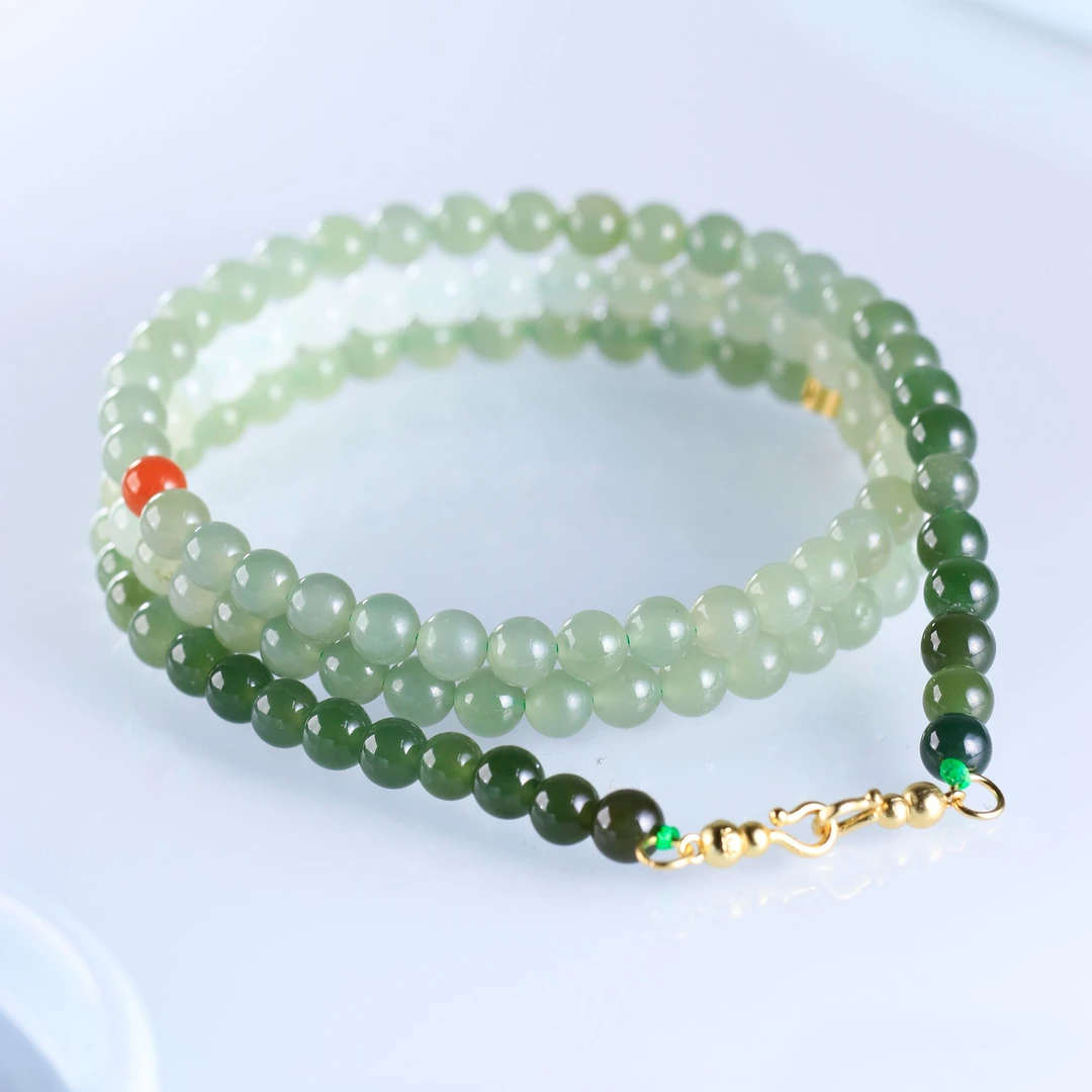 白玉世家和田玉晴水渐变百搭链