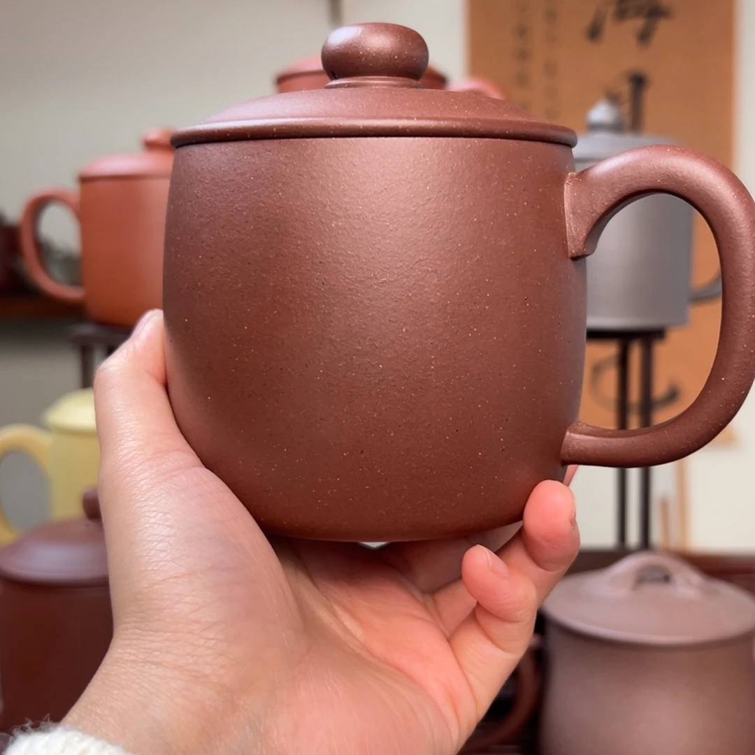 茶杯紫砂大*微瑕紫砂盖杯底槽清花泥