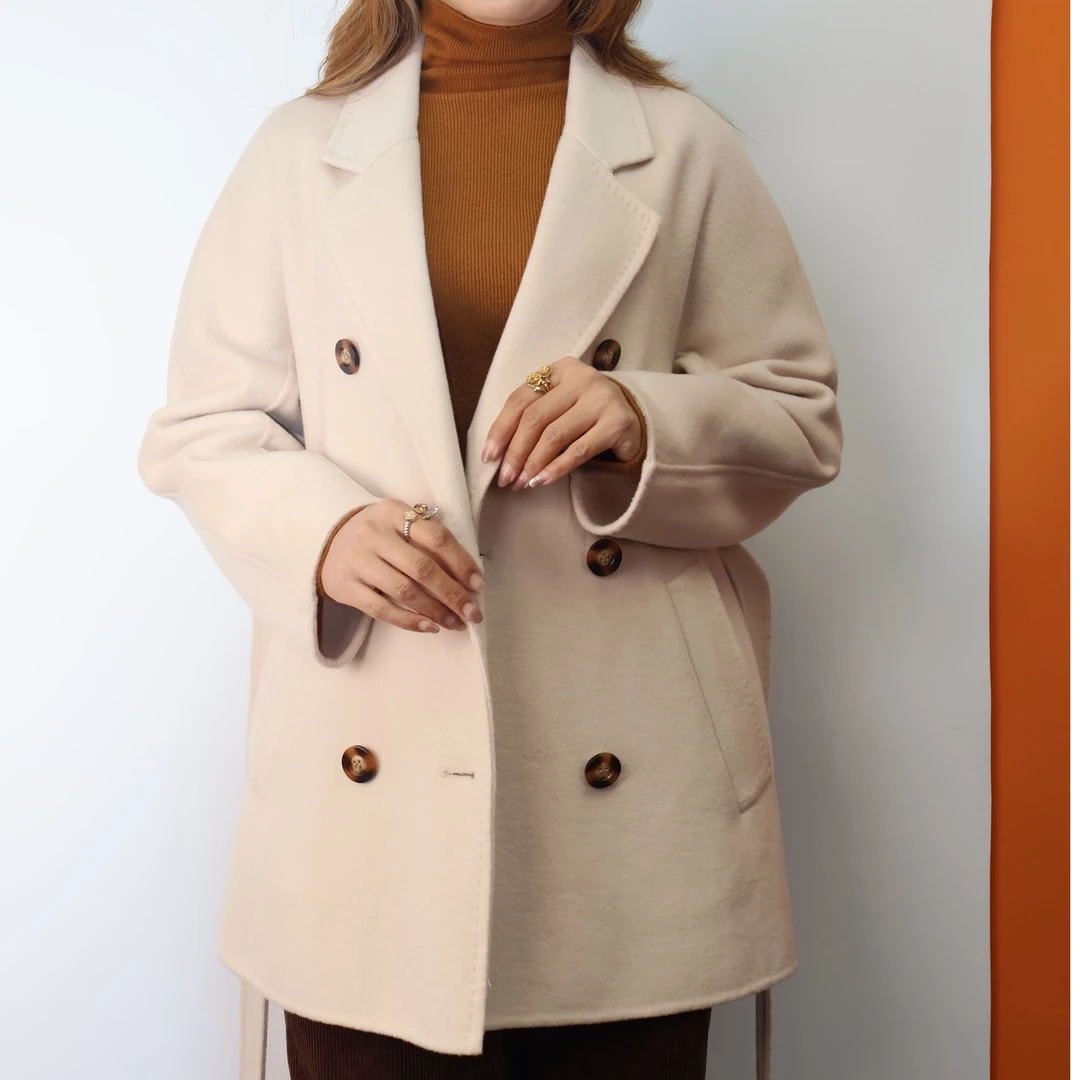 断码断货双面羊绒短款外套