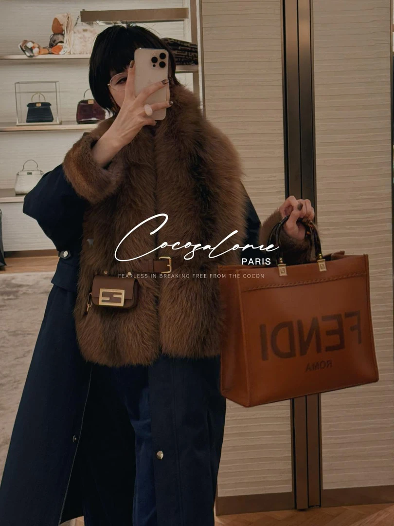 韩彬彬"芬蒂水貂"重磅白鹅绒拼接青根貂一衣三穿长款羽绒服3237-3