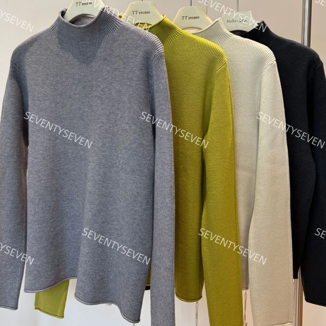 【77实体店】韩系新款半高领套头针织衫#E689~E755
