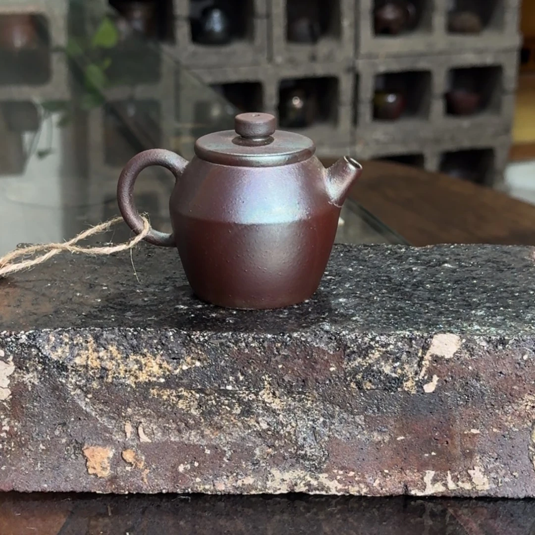 建水紫陶柴烧茶具100cc小品壶