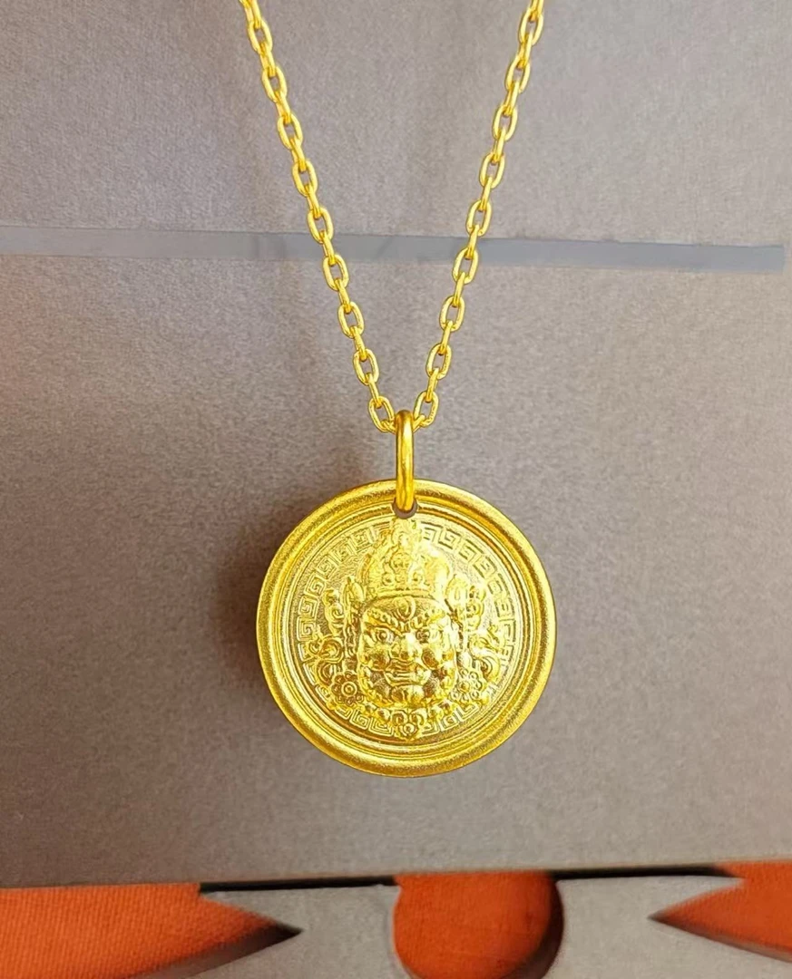 时尚精美黄财神吊坠