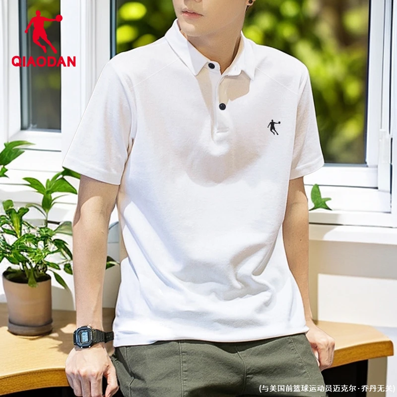 乔丹短袖t恤男士宽松夏季翻领大POLO运动透气休闲训练高弹T恤