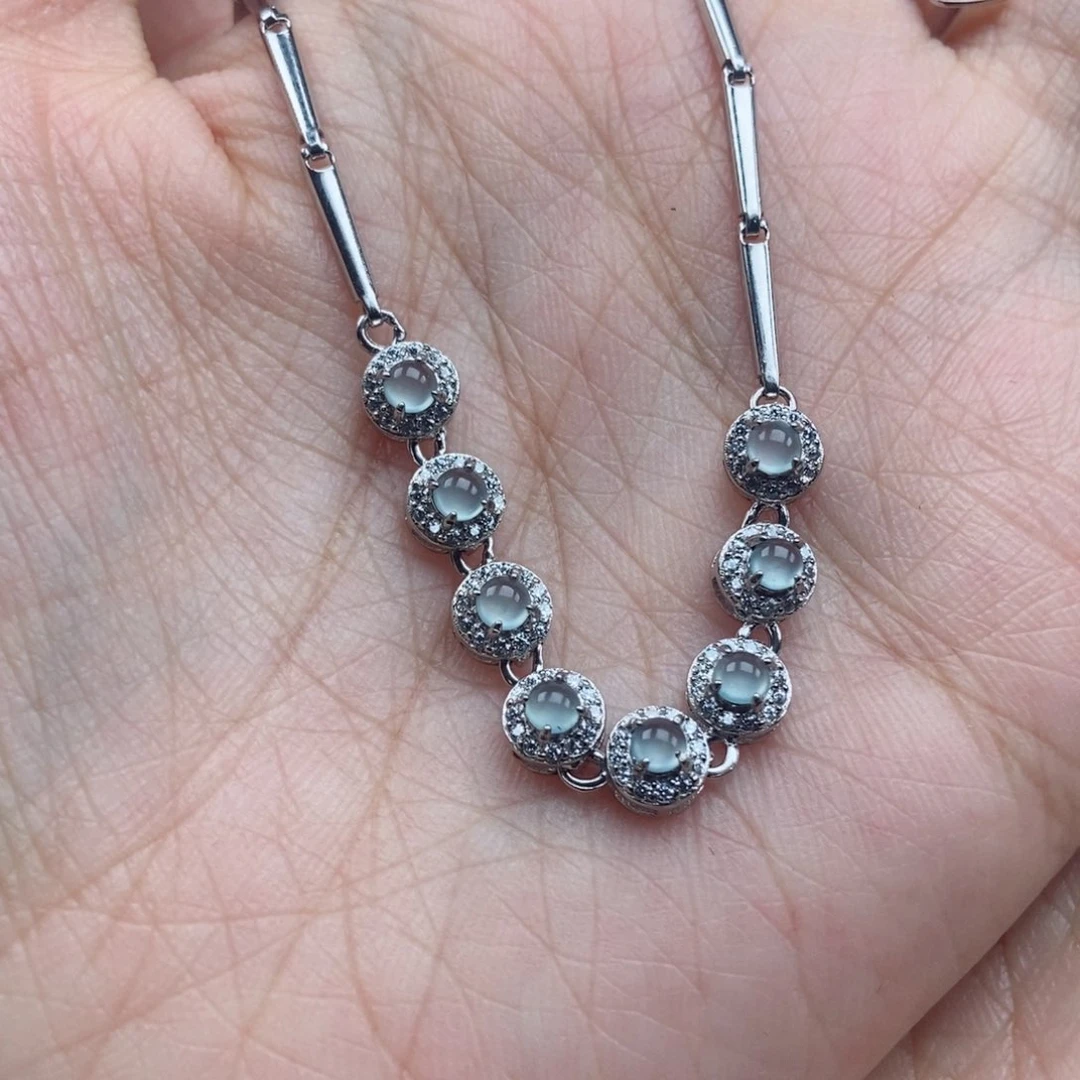 翡翠耳饰银S925镶嵌翡翠首饰